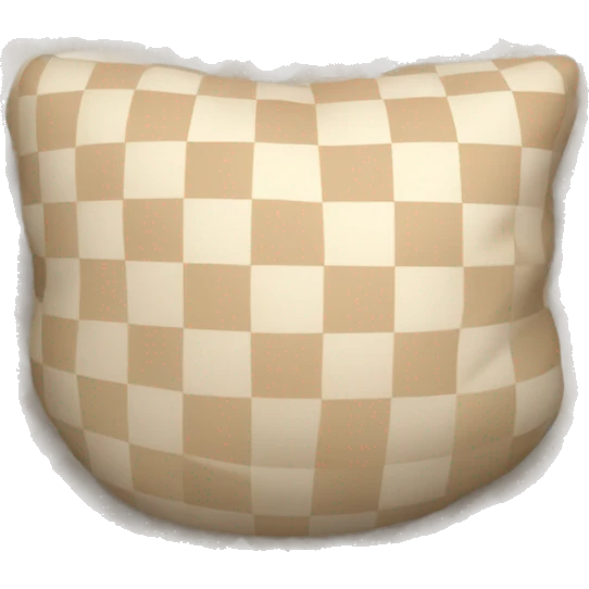 White and tan checkered pillow  emoji