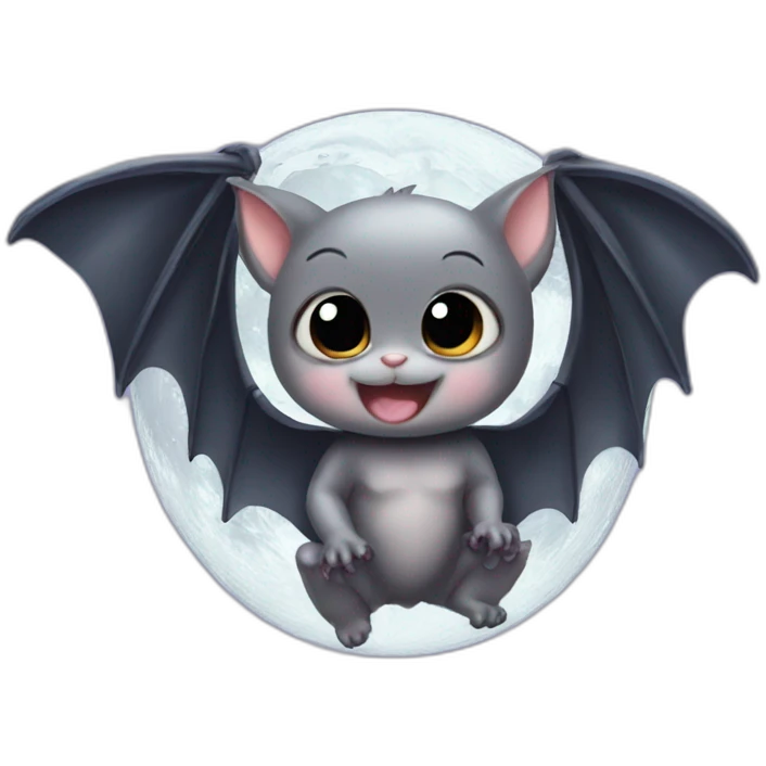 happy baby bat wings sparkly moon emoji