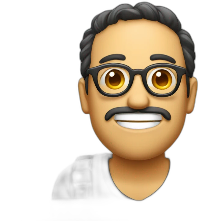 Señor gordo con lentes enojado  emoji