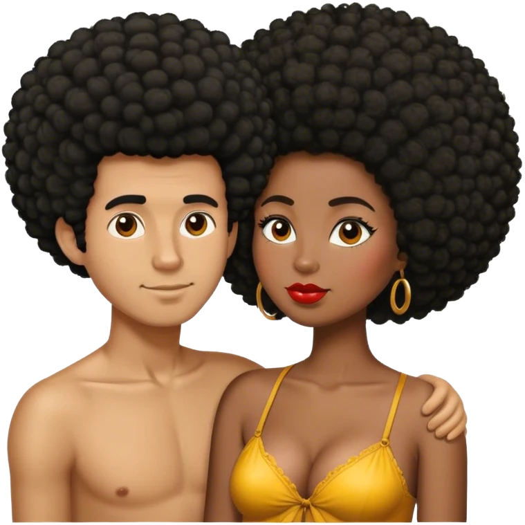 slim short man and fat black woman love emoji