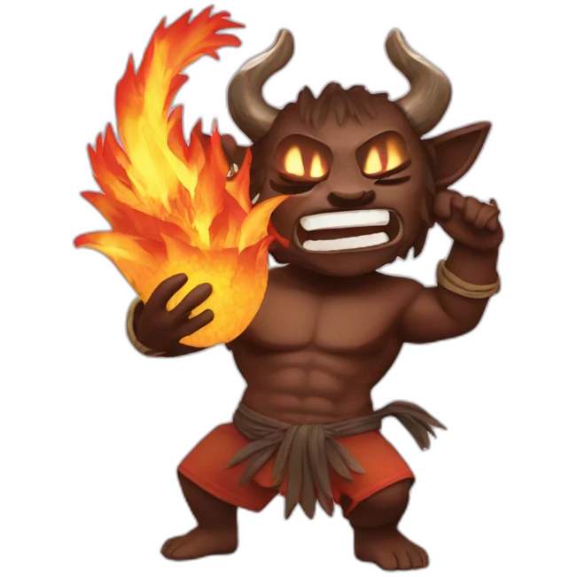 oni with coconut fire emoji