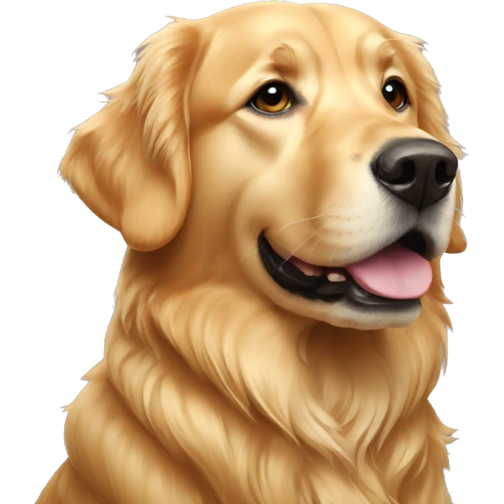 Golden retriever and park  emoji