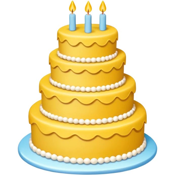 a-big-three-tiered-yellow-cake-with-popins emoji