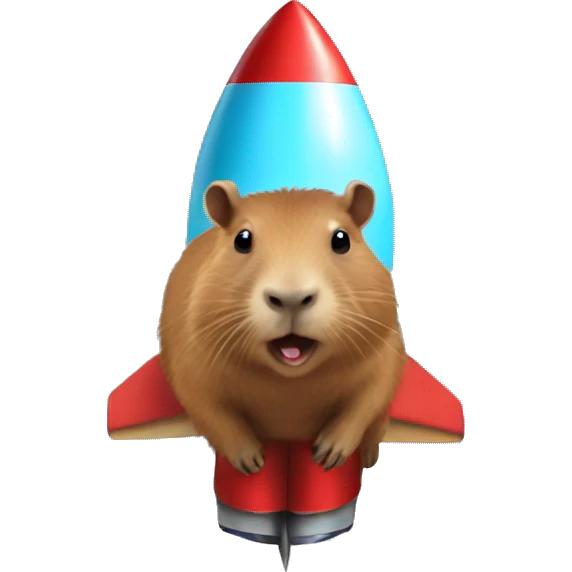 capybara on a rocket emoji