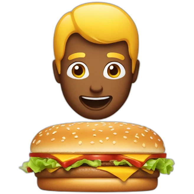 Eating new McDonald's burger emoji