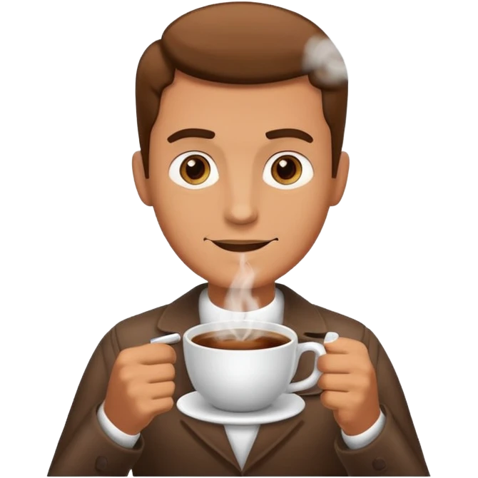 A man offering you coffee in the morning emoji