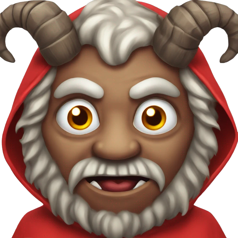 Evil Krampus in a red robe emoji