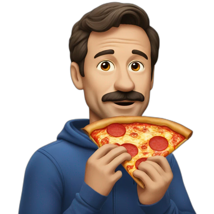 Ted lasso eating pizza  emoji