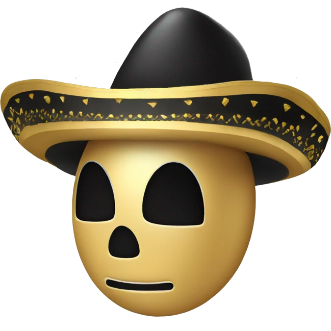 Black and gold Mexican mariachi sombrero emoji