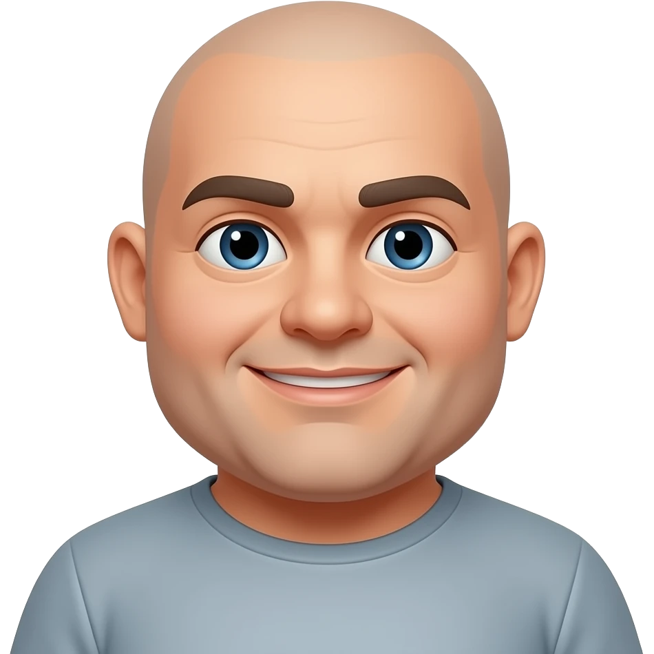 Fat and bald emoji