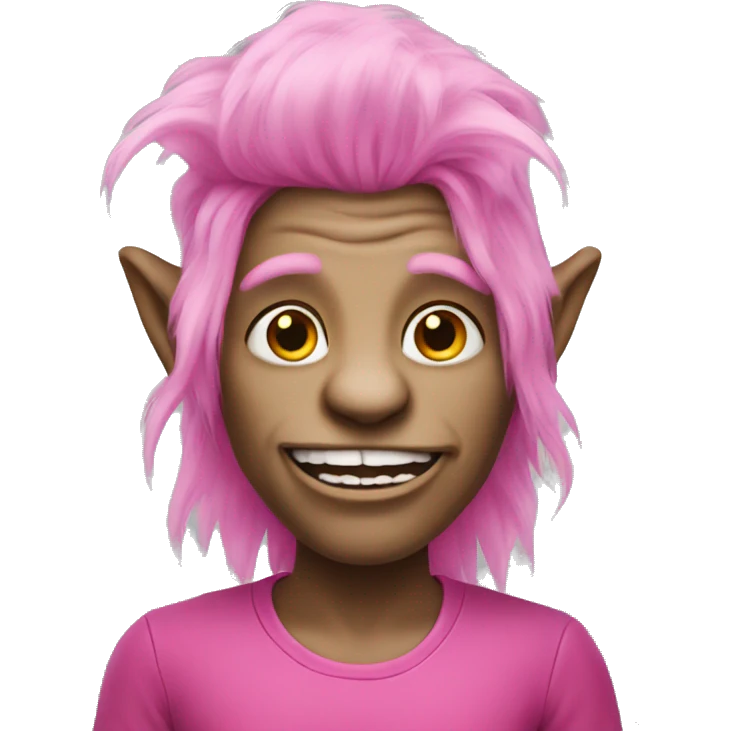 troll wearing pink outfit emoji