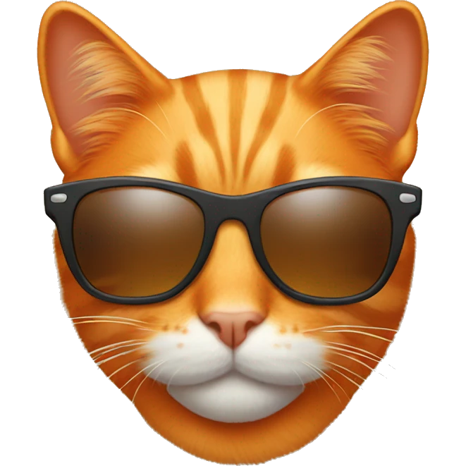 Orange cat with sunglasses  emoji