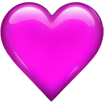 Neon glass magenta heart  emoji