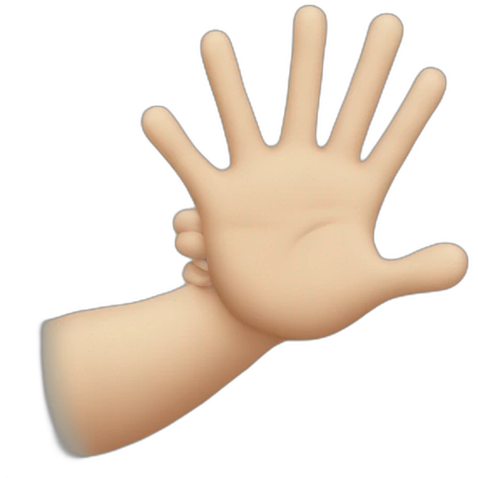 hand showing u & me sigh emoji