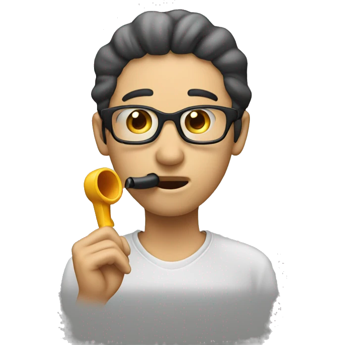 person whistle with his fing emoji