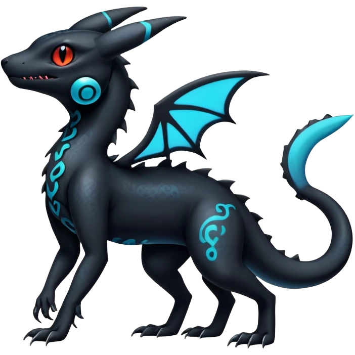 Gothic Colorful Salandit-Umbreon-Fakémon-hybrid-creature (full body)  emoji
