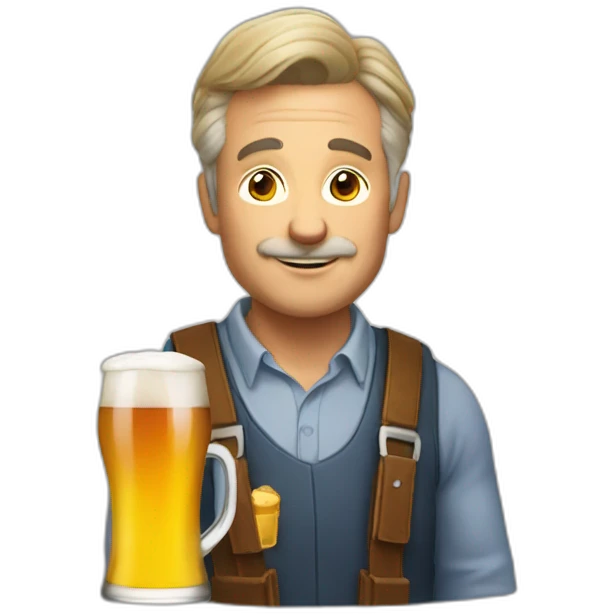 Papa avec une bière emoji
