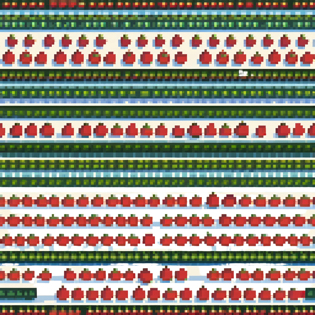 An image with three rows of apples, two apples in each row emoji