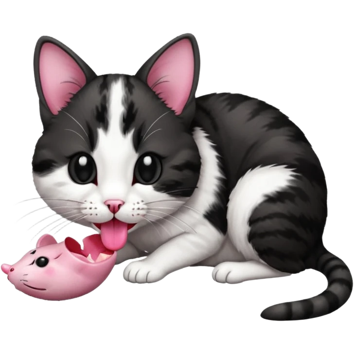 cat eating a mouse emoji
