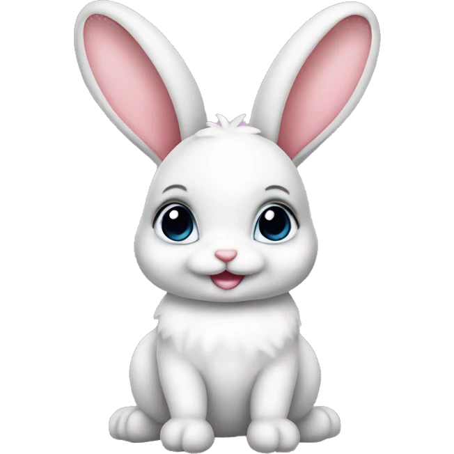 Baby bunny with coquette bow on ear emoji