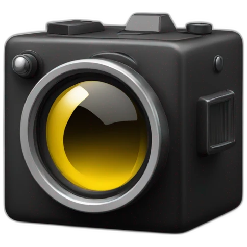 camera noir dans un cube emoji