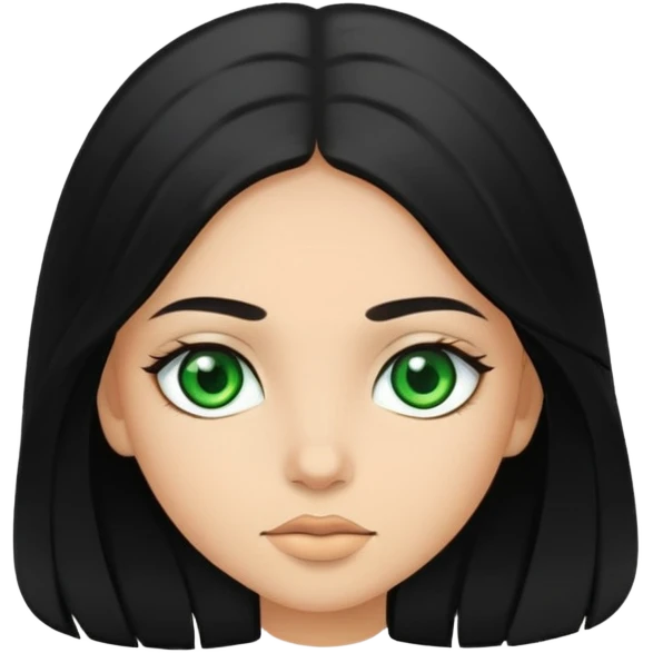 Hispanic girl with green eyes and long hair emoji