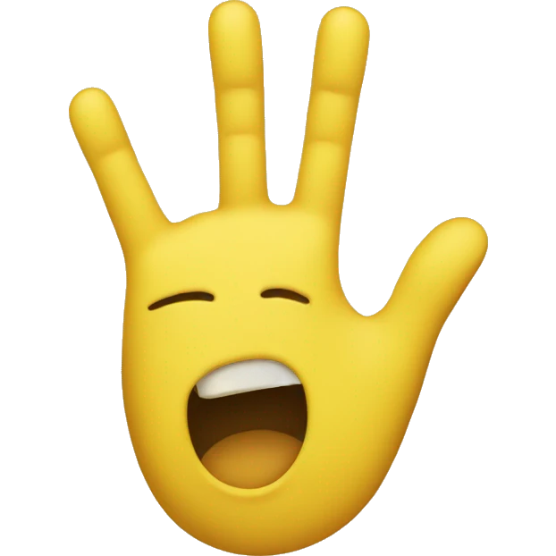 Yellow face with a yellow hand emoji