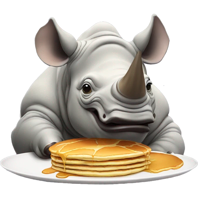 Rhino eating pancake emoji