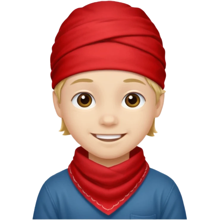 kid with wearing red bandana emoji
