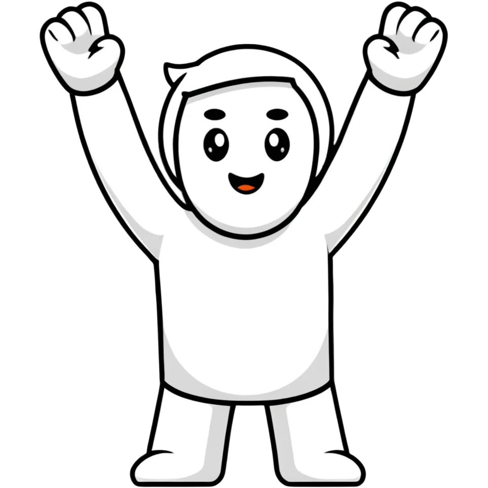 character celebrating victory with arms raised emoji