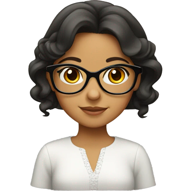 Little Latina princess wearing glasses emoji