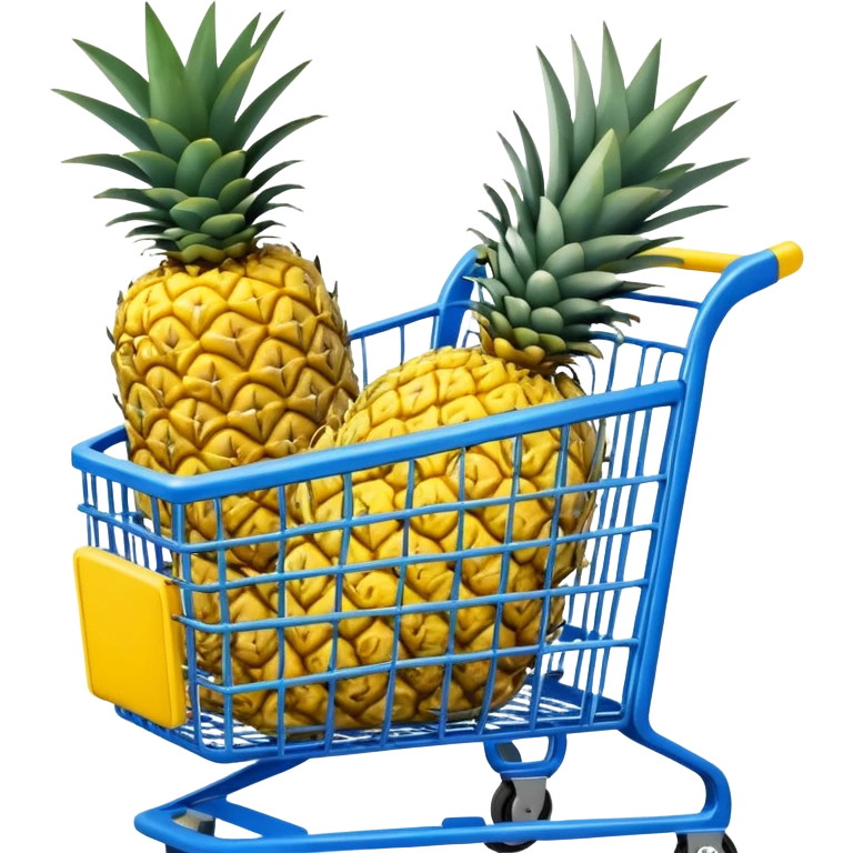 pineapples in a blue Shopping cart  emoji