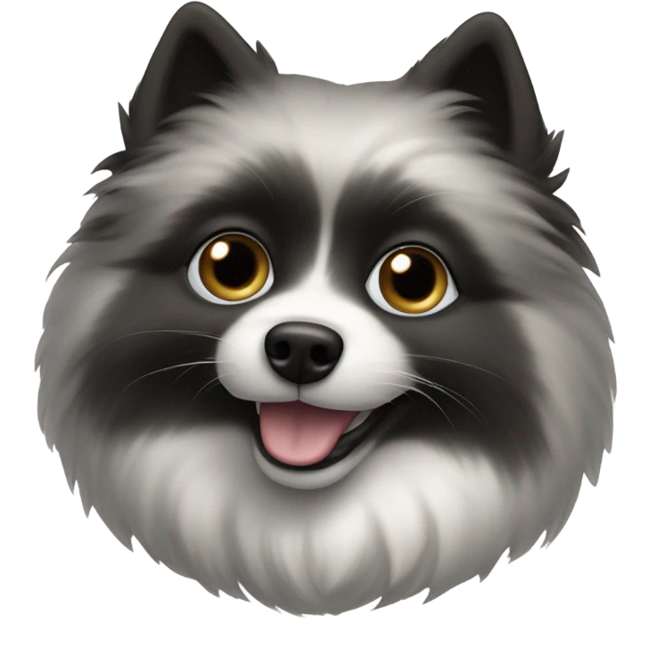 Spitz nain noir et blanc  emoji
