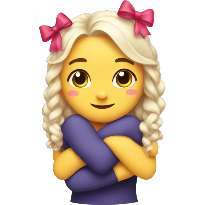 Cute hugs with bows emoji