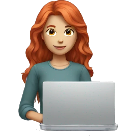 red-haired girl with laptop emoji