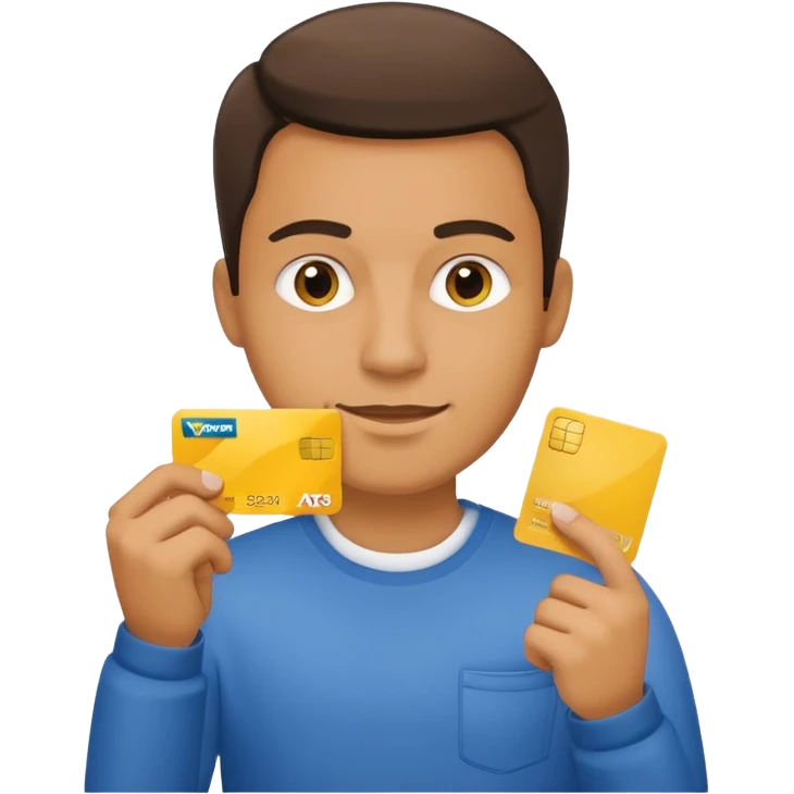 man with yellow debit card emoji