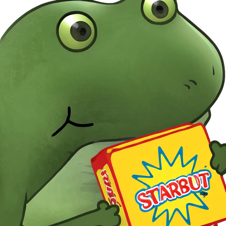 Pink starburst brand candy square spelled “Starburst” emoji