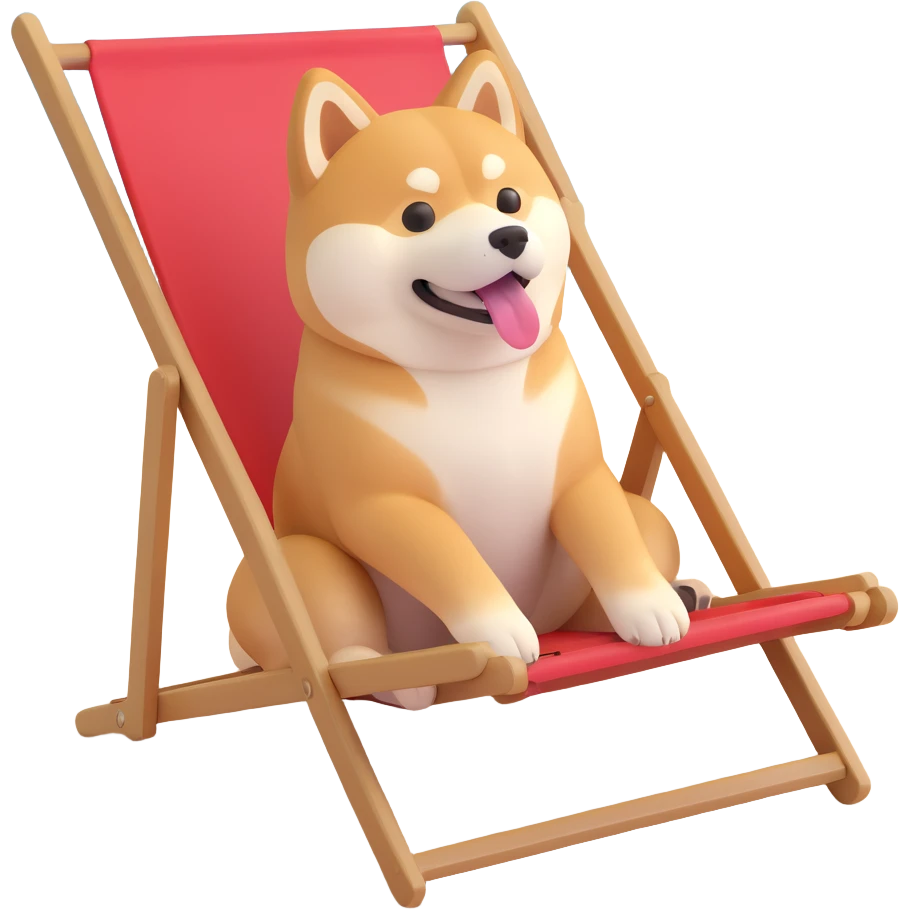 shiba inu in beach chair emoji