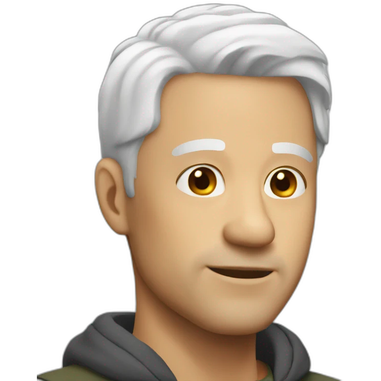 Man 46 years old White hair emoji