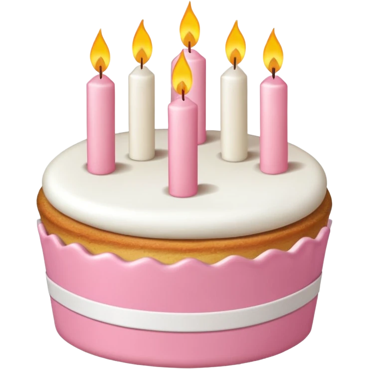 torta de cumpleaños rosa y blanca  linda  que tenga velitas emoji