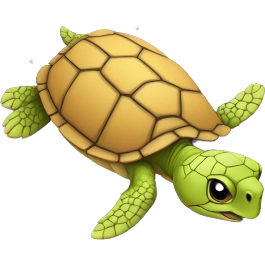 Une tortue se reposant sur une étoile violette emoji