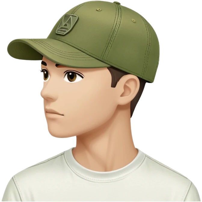 Diesel brand cap in khaki green color, baseball cap style with Diesel logo on front, military green hat emoji
