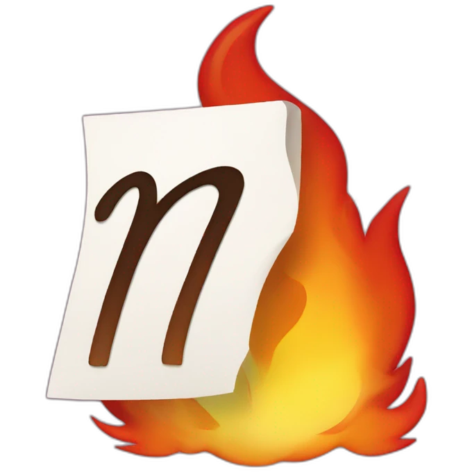 letter m with fire emoji