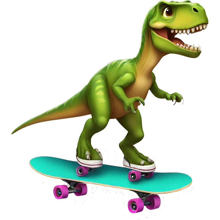 dinosaur skateboarding  emoji
