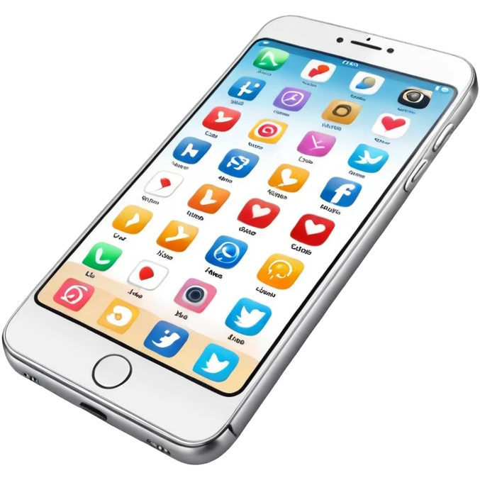 Smartphone with social media apps 2007 emoji