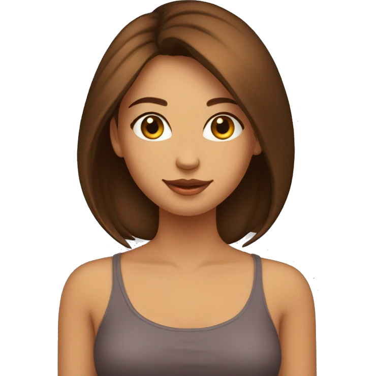 fille cheveux long marron lisse kitty  emoji