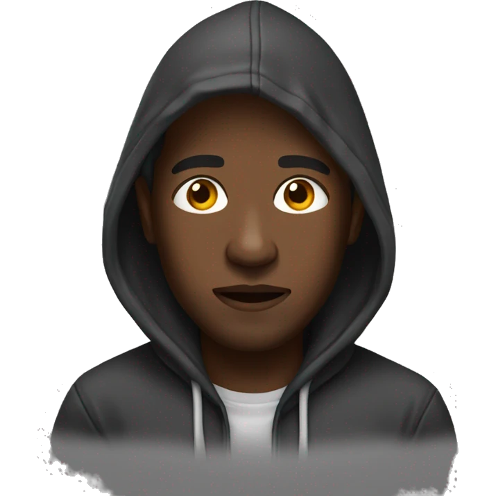 Black man runny with hoodie  emoji