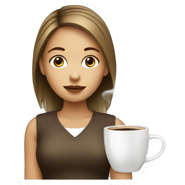 Girl white with coffee emoji