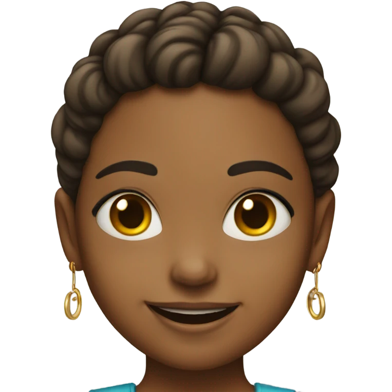 smiling girl with hoop earrings emoji
