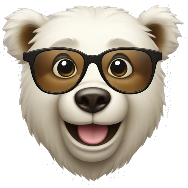 a happy bear with glasses emoji